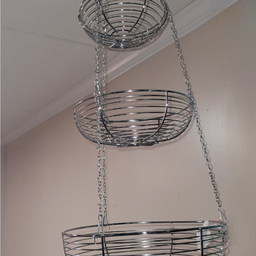 Hanging Metal Wire Basket Trio
